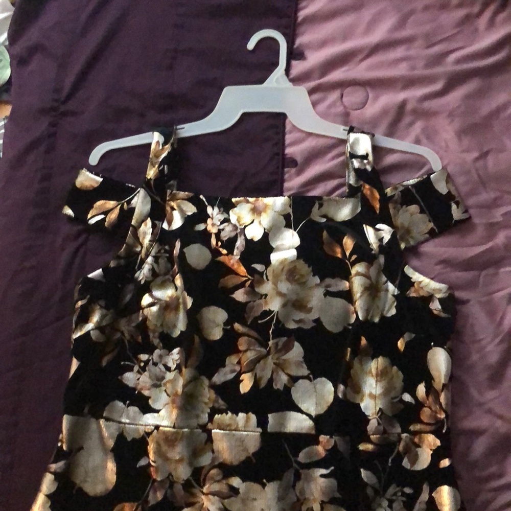 Black, Gold & Silver knee length Dress
